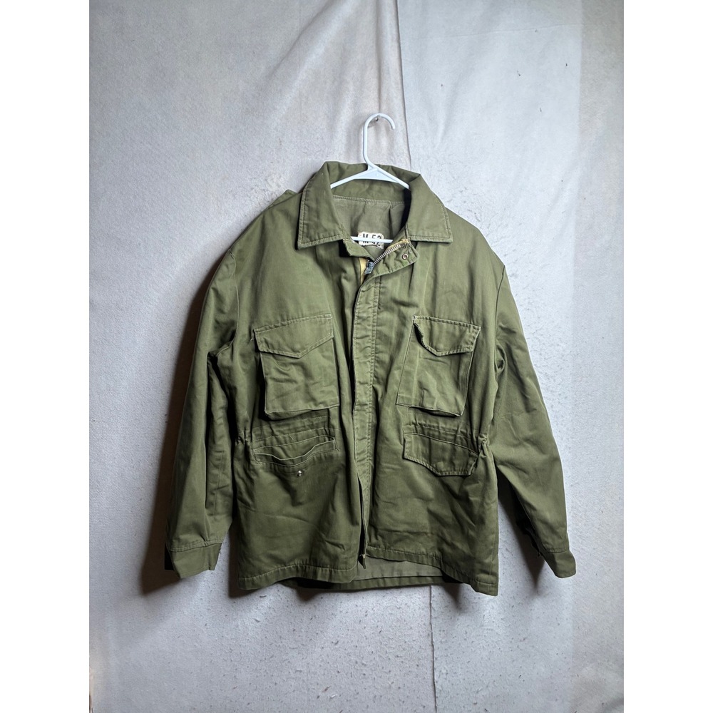 Vintage M-52 Military Field Jacket Olive Green Utility Cargo Coat Mens L